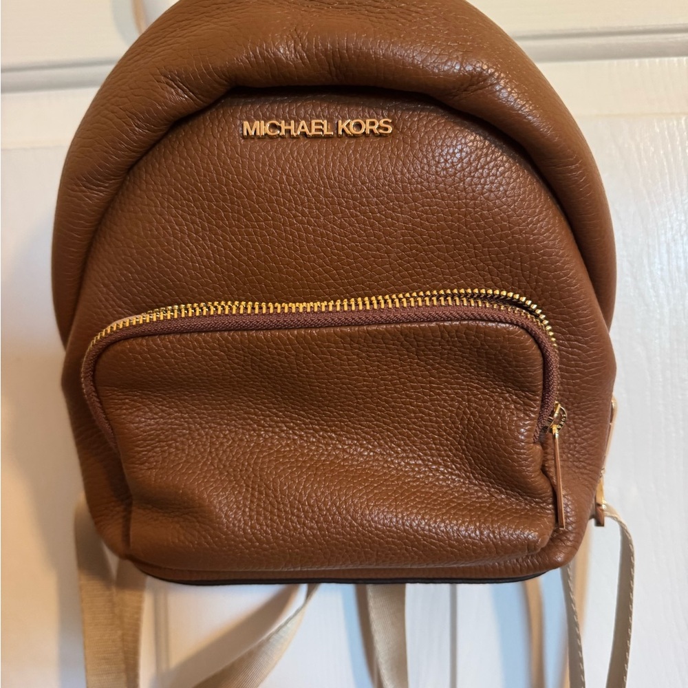 Michael Kors Tan Leather Mini Backpack